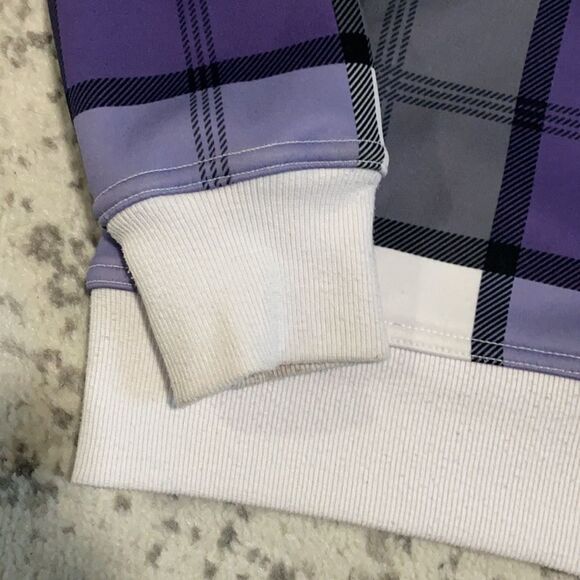 Empyre light jacket zip up sweatshirt plaid purple size M - Picture 12 of 16